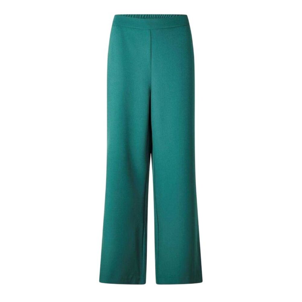 Pieces Womens/Ladies Elasticated Wide Leg Pants / Trek Green